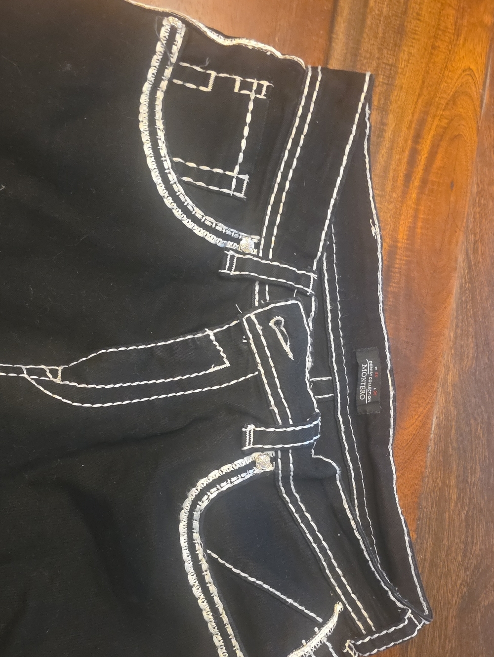 Black Jeans with White Contrast Stitching